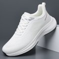 thumbnail image 2 of Men's All-White Breathable Knit Running Sneakers, 2 of 5