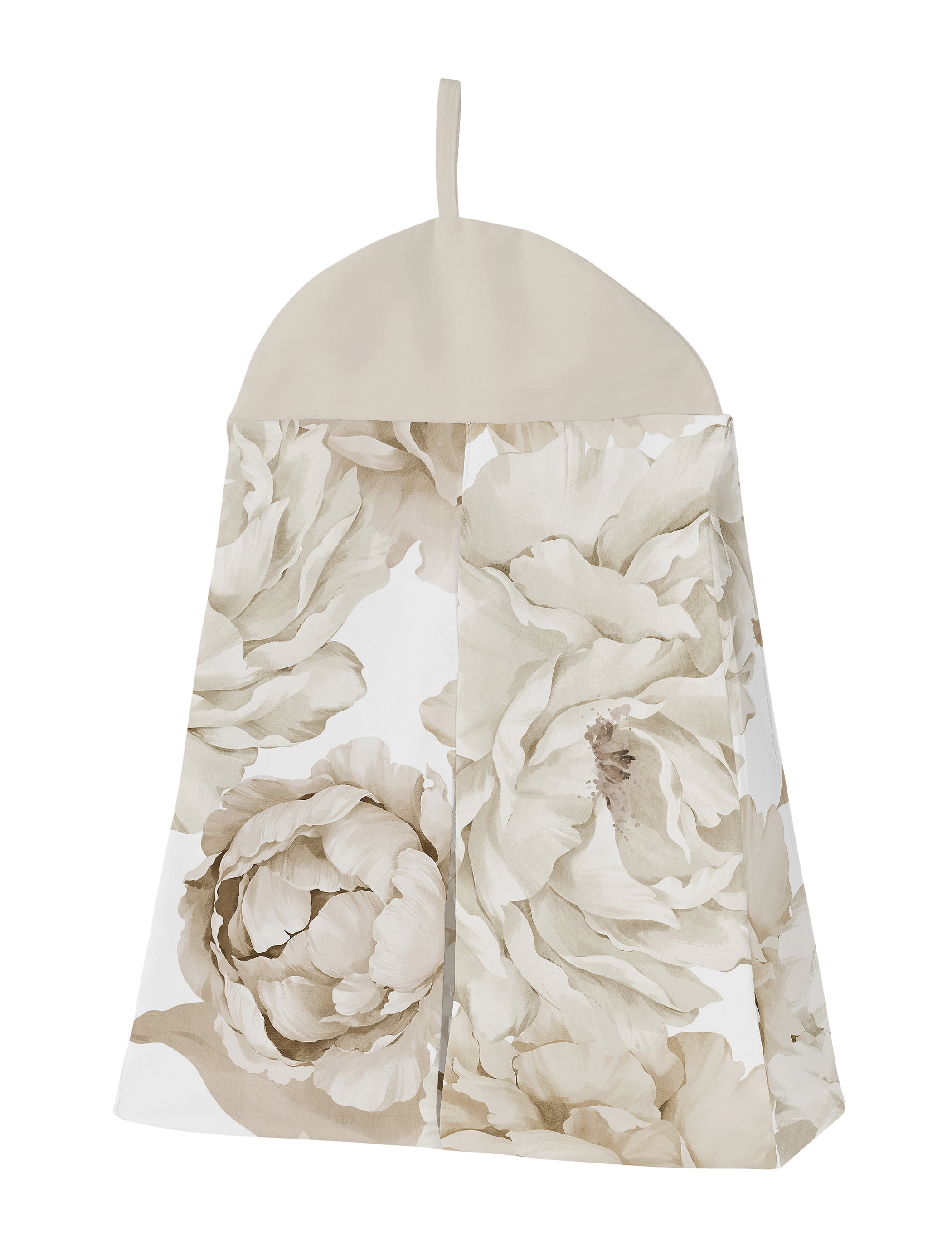 Sweet Jojo Designs Peony Floral Garden Taupe and Ivory Girl Crib Bedding Set 4 Piece