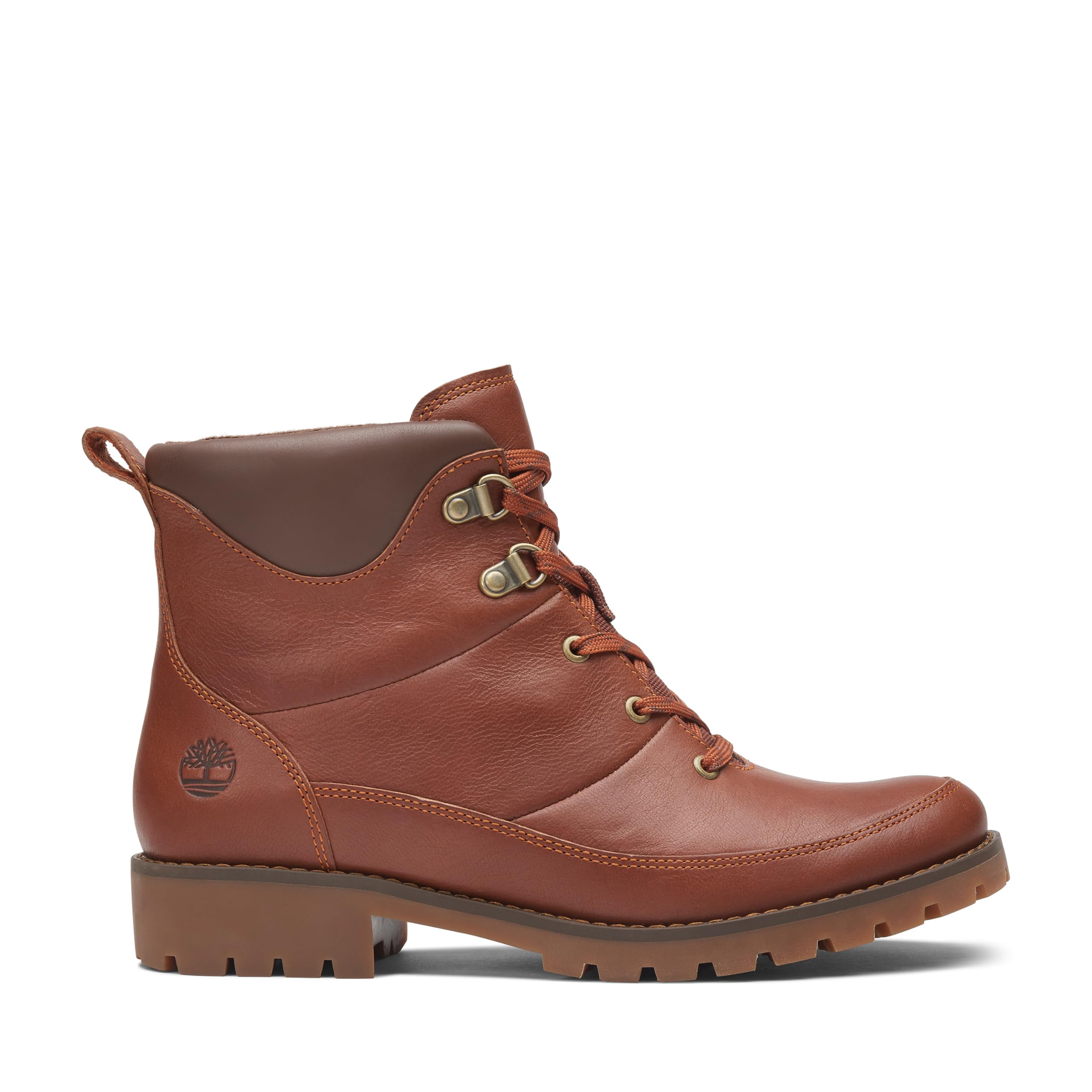 Timberland Boots Mens Size 8 Brown Leather Combat Ankle Lug Sole Winter 15551 Timberland Vtg 90s Premium Brown Suede Leather Boots Mens  main image 2