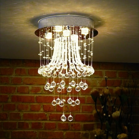 

Hand Knitted Modern Hallway Crystal Ceiling Light Fixtures Round Cristal lustre Decoration Lamp