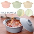 thumbnail image 4 of Wheat Straw Bowl Soup Pot Bowl Spoon Lid Set Tableware Noodle N7I8, 4 of 6