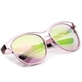 thumbnail image 5 of zeroUV Unisex Modern Open Metal Frame Colored Mirror Lens Horn Rimmed Sunglasses 56mm (Pink / Pink Mirror) - 56mm, 5 of 5