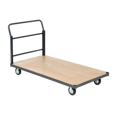 Steel Bound Platform Truck w/Wood Deck, 60 x 30, 5" Rubber Casters, 1400 Lb. Capacity