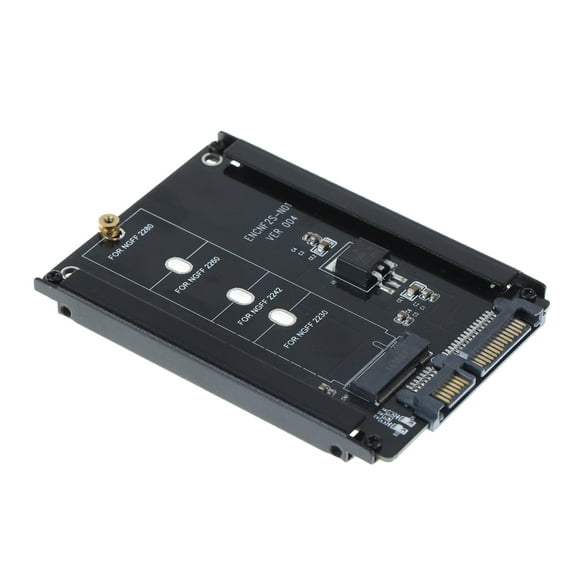 Black Case B+M Socket 2 M.2 NGFF (SATA) SSD to 2.5 SATA Adapter for 2230/2242/2260/2280mm M2 SSD