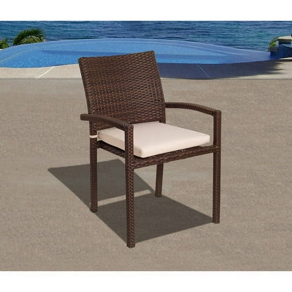 Liberty Outdoor All-Weather Wicker Armchairs, Set of 4, Brown