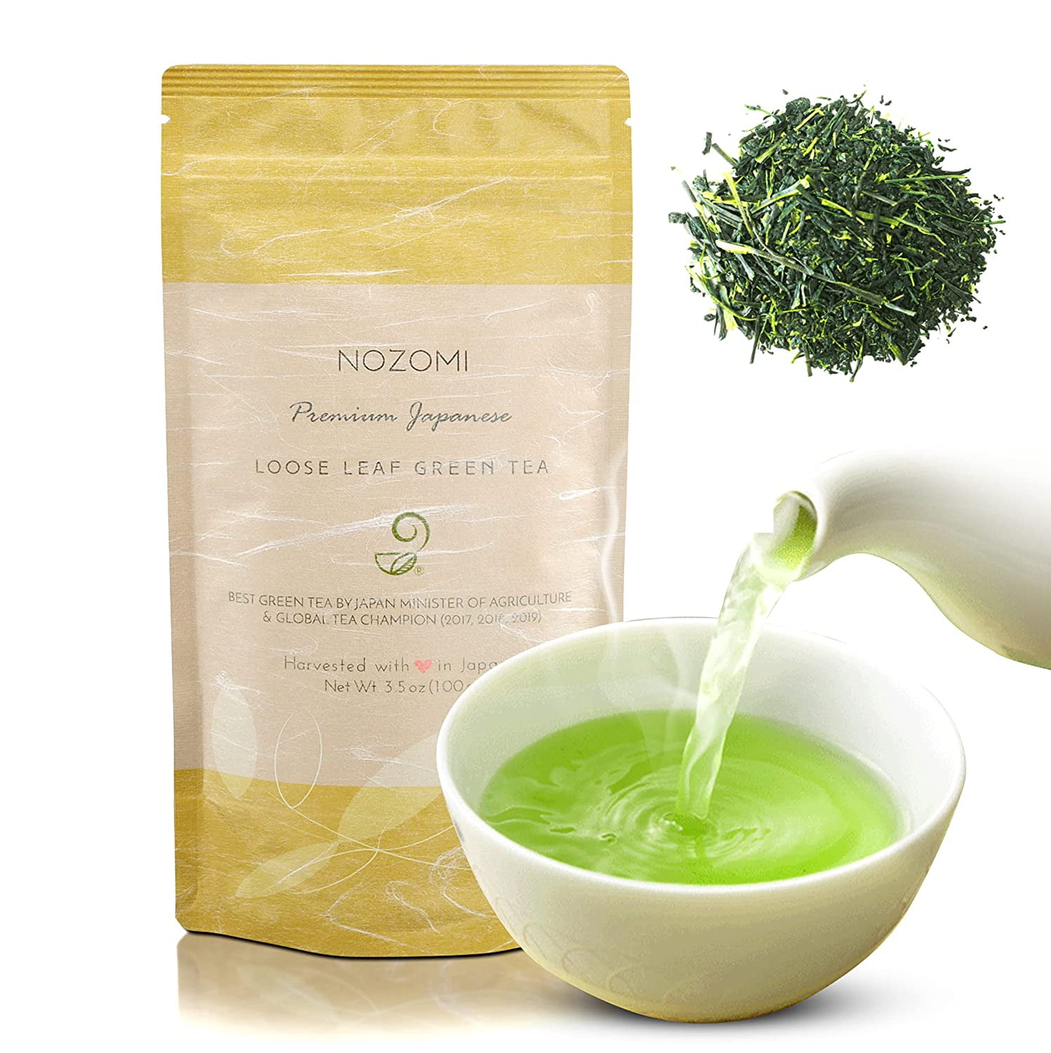 Nozomi Japanese Tea Kabuse Sencha Green Tea Vegan Single Origin Japanese Green Tea Loose