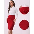 thumbnail image 2 of DARING DIVA Women's High Waist Pencil Work Bodycon Skirt XL Red, 2 of 6