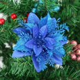 thumbnail image 1 of Adornos navideños, corona de ratán con flores doradas y rosas, flores decorativas, decoración de flores navideñas, suministros para árboles de Navidad DIY, 1 of 6