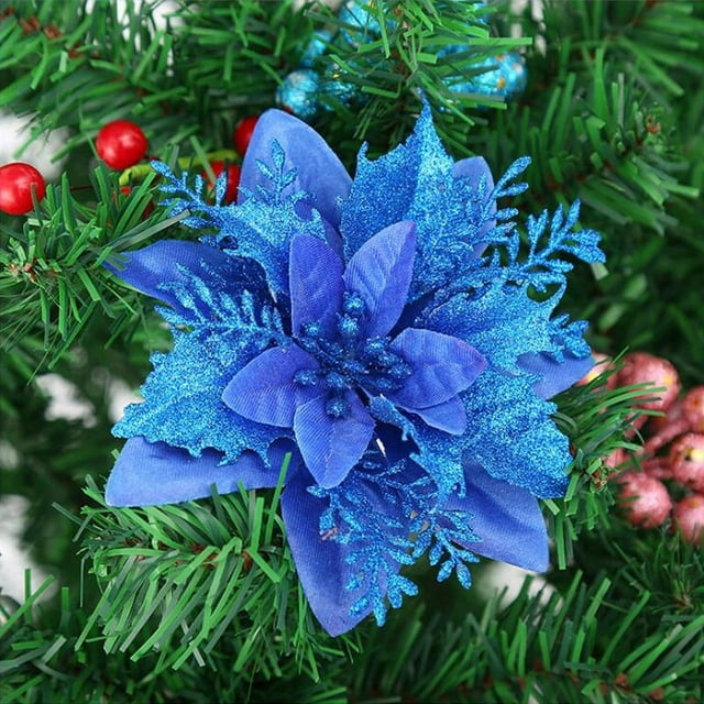 Adornos navideños, corona de ratán con flores doradas y rosas, flores decorativas, decoración de flores navideñas, suministros para árboles de Navidad DIY