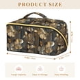 thumbnail image 4 of FORMRS Makeup Bag Travel Cosmetic Organizer for Women Fold Flat Zipper Pouch with Handle, Floral Lines, 4 of 8