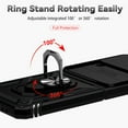 thumbnail image 6 of Dteck Samsung Galaxy Z Flip 4 Case with Ring Stand, Slide Lens Camera Cover 360 Degree Rotating Ring Kickstand Magnetic Military Grade Heavy Duty Rugged Case for Samsung Z Flip4,Black, 6 of 9