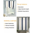 thumbnail image 3 of Beige Navy Blue Striped Tie Up Curtains for Window, Thermal Insulated Balloon Shade Adjustable Rod Pocket Curtains Valance Panels for Kitchen Bathroom Cafe 42 x 54 Farmhouse Stripe Art, 3 of 6