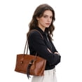 thumbnail image 2 of Deago Vintage Shoulder Bags for Women Y2k Fall Purse Top Handle Hobo Handbag PU Leather Tote Bag with Cute Pendant (Brown), 2 of 8