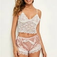 thumbnail image 2 of Women's Lace Cami Top with Shorts with Panties 2 Piece Set Sexy Lingerie Pajama Set, 2 of 4