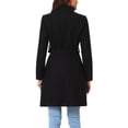 thumbnail image 3 of INSPIRE CHIC Womens' Fall Winter Button Front Closure Mock Neck Woolen Coat with Pockets Black L, 3 of 5