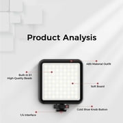 Ulanzi VL81 LED Vlog Video Fill Light Mini Dimmable Studio Photography Lighting Lamp 3200K-5600K w/Cold Shoe 3000mAh Battery