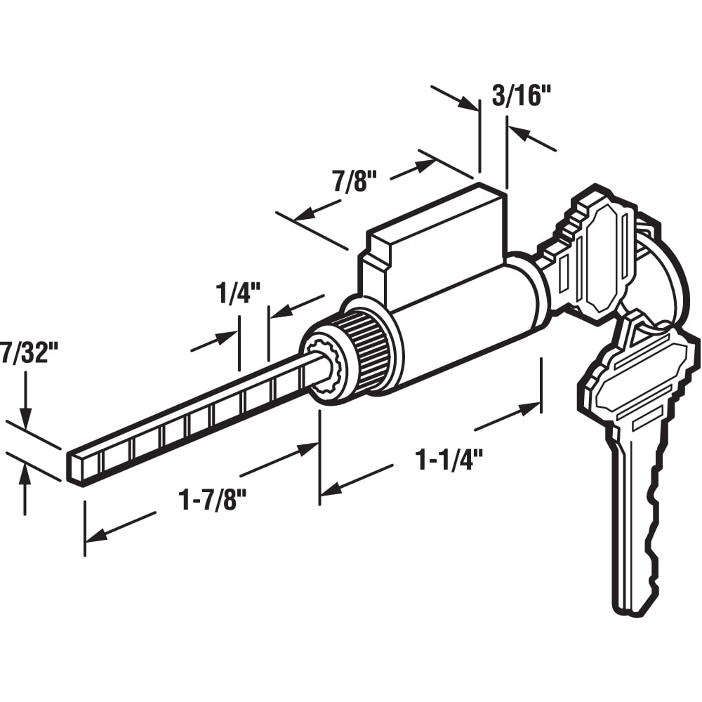 Cylinder Lock, 1-1/4 in., Schlage Shaped Keys
