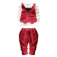 thumbnail image 1 of Otoño niños ocio traje chaleco bebé niños traje rayas pantalones, 1 of 8
