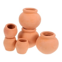 Beaupretty 6Pcs Mini Clay Pots Round Plant Container for Succulents Bookshelf