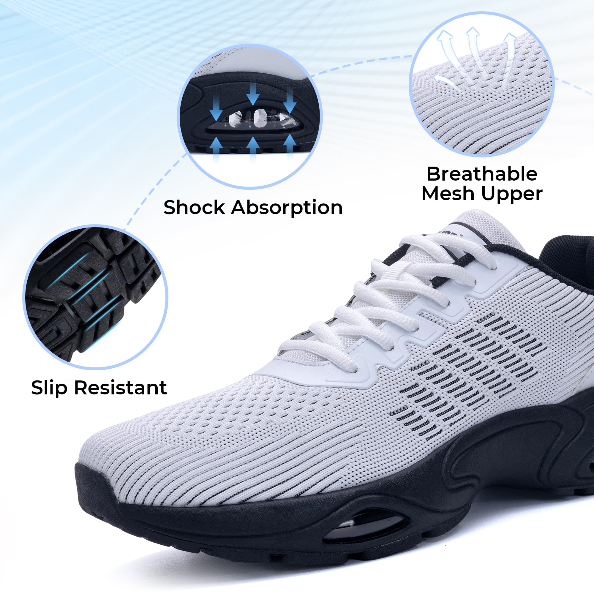 AHUSIR Men's Tennis Running Shoes Breathable Athletic Training Walking Sneakers for Gym Jogging Sports US 7-13
