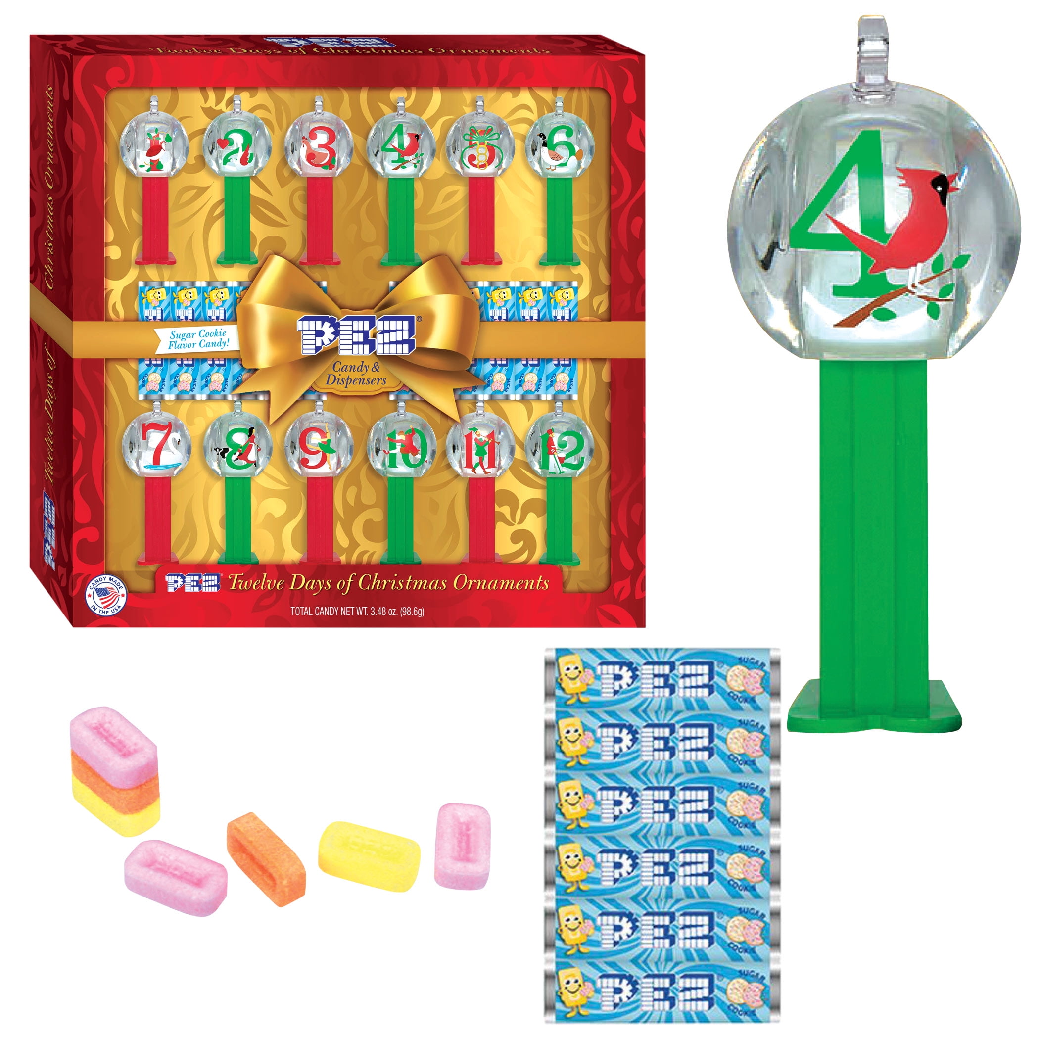 New In Box PEZ Set Twelve Days of Christmas Ornaments Minis 