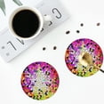 thumbnail image 5 of Balery 6 Pcs Colorful Tie Dye Stained Glass 3leather Coasters Set, Drink Table Cup Coasters For Living Room Kitchen Coffee Decor, 5 of 9