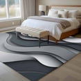 thumbnail image 5 of Gray White Area&nbsp;Rug 6x9ft Geometric Abstract Gradient Ocean Wave Modern Non-Slip&nbsp;Washable Square&nbsp;Rugs Soft Felt Indoor Floor Mat for Bedroom Kitchen Living Room Bathroom, 5 of 9