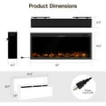 thumbnail image 5 of 42 Inch Electric Fireplace, Seamless Wall Mounted Recessed, Remote App Touch Control, 12 Flame Carbon Bed Colors, Adjustable Timer, Log Crystal, Black Modern Design, 5 of 5