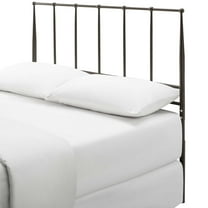 Contemporary Modern Urban Designer Bedroom Queen Size Headbaord, Stainless Steel Metal, Brown