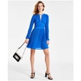 thumbnail image 1 of Michael Kors Robe Mini Plissée pour Femmes, Bleu, Moyen, 1 of 1