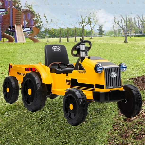 Kids Electric Tractor with Trailer, URHOMEPRO Battery Powered Ride on