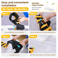 thumbnail image 6 of Ehucon Bed Pull Up Assist Strap, Senior Mobility Aid, 18 Padded Handles, 1 Pack, Yellow Grip Points, 67 Inches, Polyester, 6 of 9