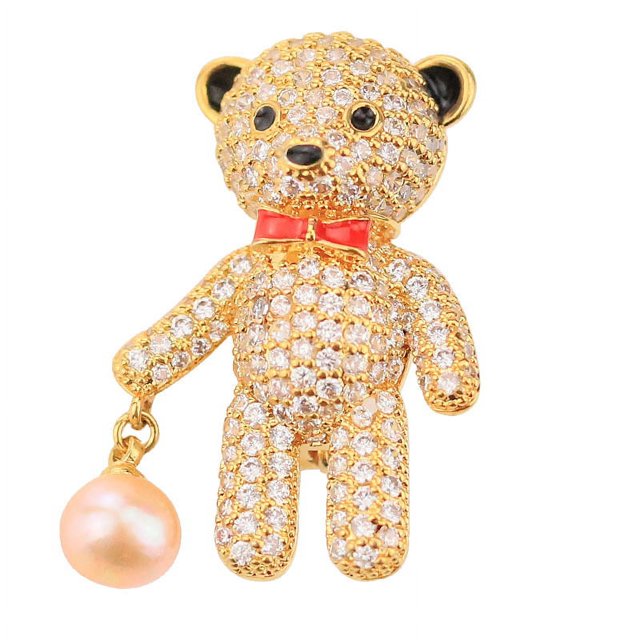 Broche creativo bonito con forma de oso, accesorio decorativo para ropa de boutique para mujer