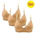 thumbnail image 2 of ATOYSOY 3 Pack Everyday Bra for Women Solid Color Underwear Push Up Bralette Teens Breathable Clearance Workout Comfort Bra Striped Wirefree Yellow S, 2 of 5