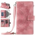 thumbnail image 1 of Nalacover for Samsung Galaxy S21 Ultra Embossed Floral Pattern PU Leather Crossbody Case with Shoulder Strap,Shockproof Magnetic Flip Kickstand Credit Card Slots Zipper Pocket Wallet Phone Case,Pink, 1 of 11