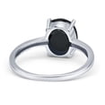 thumbnail image 3 of Solitaire Oval Ring Black CZ 925 Sterling Silver Size 12, 3 of 6