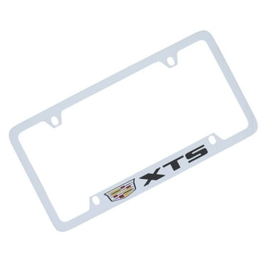 Cadillac XTS Brass License Plate Frame with Chrome Finish (4 hole)