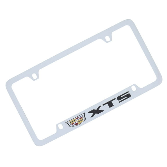 Cadillac XTS Brass License Plate Frame with Chrome Finish (4 hole)