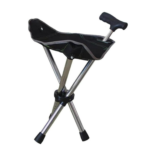 Bastón portátil,Bastón con asiento portátil y plegable,Bastón ajustable y plegable,Silla Bastón Telescópica de Acero Inoxidable,Bastón de senderismo para personas