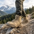 thumbnail image 4 of XQJ Men's Steel Toe Work Boots, Comfortable Lightweight Industrial Construction Shoes, Durable High Top Safety Boots - Beige - Size 5, 4 of 7