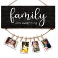 thumbnail image 2 of CSChome Wooden Message Board Photo Holder Wooden Board Letter Printed Vintage Style Creative Photo Holder Clip Rustic Family Hanger, 2 of 6