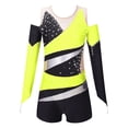 thumbnail image 6 of Alvivi Kids Girls Off-shoulder Long Sleeve Ballet Gymnastics Leotards with Shorts Set, 6 of 7