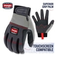 thumbnail image 4 of Wrangler Men’s Builder Work Gloves – Large, Synthetic Leather Palm Glove, Reinforced Grip, Breathable, 4 of 8