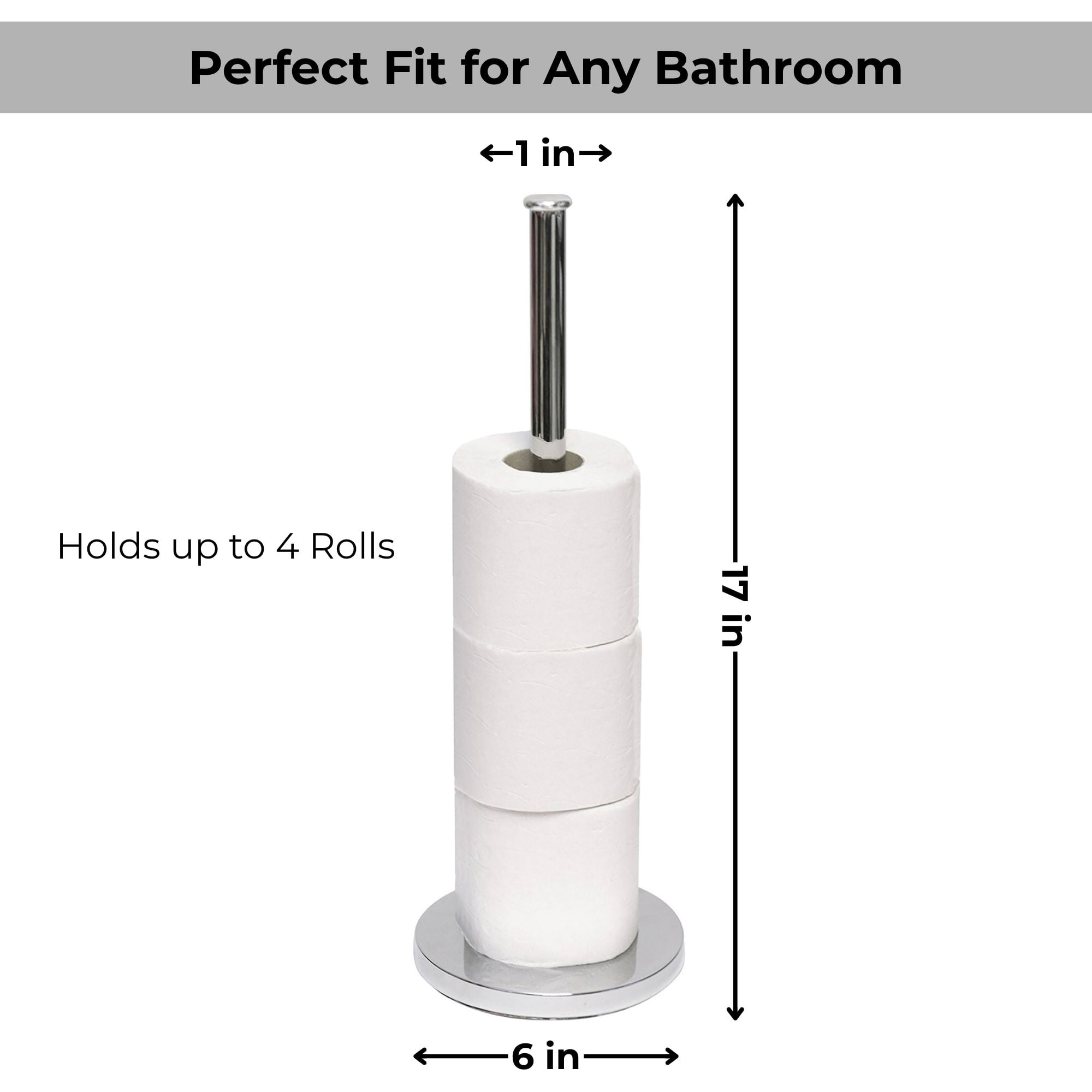 Silver Toilet Paper Holder Stand