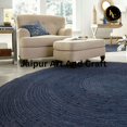 thumbnail image 4 of Jaipur Art And Craft Round Jute Blue Dye Hand Braided Bohemian Area Rug for Indoor and Outdoor (4x4 Sq Ft), 4 of 6