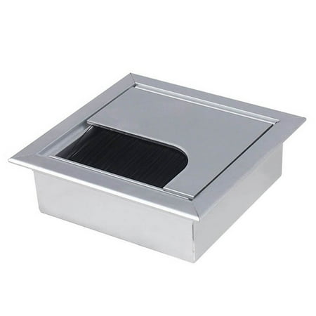 

Aluminum Alloy Table Line Hole Cover Desk Outlet Desktop Hole Wire Decoration Silver 80mm*80mm