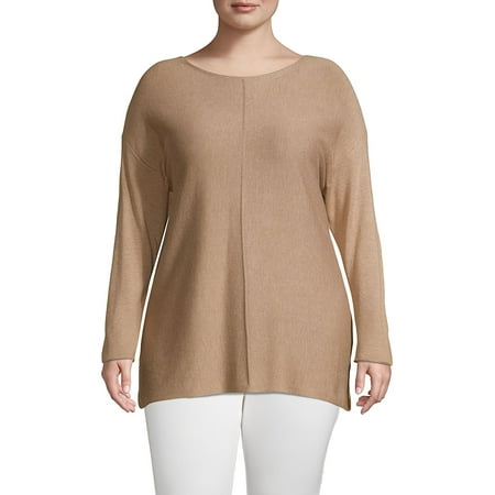 Plus Dropped Shoulder Pullover Top
