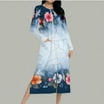 thumbnail image 5 of Aboser Zip Up Floral Bathrobes for Women Trendy Raglan Long Sleeve Robes Loose Long Nightgown Casual Zipper Front Loungewear with Pockets, 5 of 9