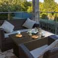 thumbnail image 4 of KOZYARD  50,000 BTU Outdoor Wicker Patio Propane Gas Fire Pit Table Grey, 4 of 5