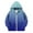 Blue, variant on Lightweight Jacket for Girls Boys Fashion Gradient Coat Full Zip Hooded Jackets Causal Loose Sport Coats Fall Winter Warm Stylish Outerwear with Pockets Size 4-12